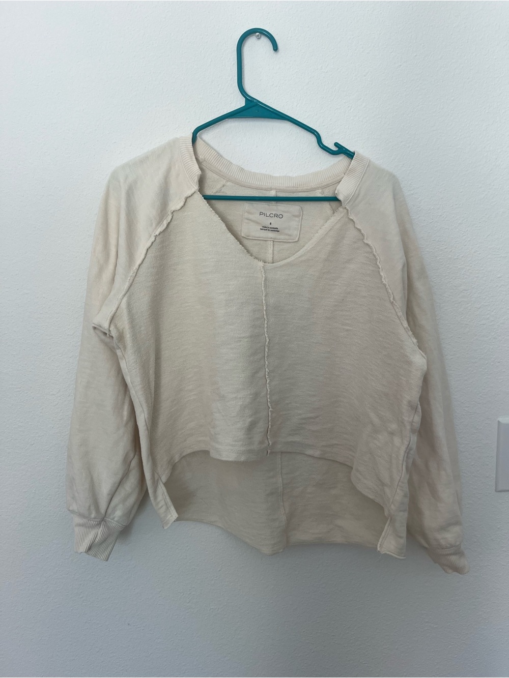Anthropologie Pilcro Reworked Popover Cropped Sweatshirt